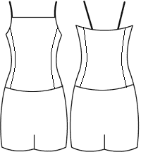 Low bodice straight camisole with side panel
